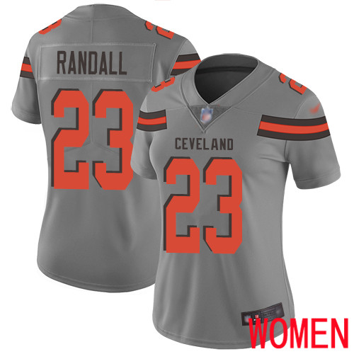 Cleveland Browns Damarious Randall Women Gray Limited Jersey #23 NFL Football Inverted Legend->women nfl jersey->Women Jersey